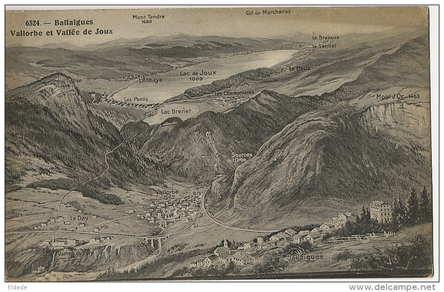 Carte Geo 6524 Ballaigues Vallorbe Et Vallée De Joux Le Day Le Lieux Le Brassus Le Chantier Les Ponts Lac Brenet - Ballaigues