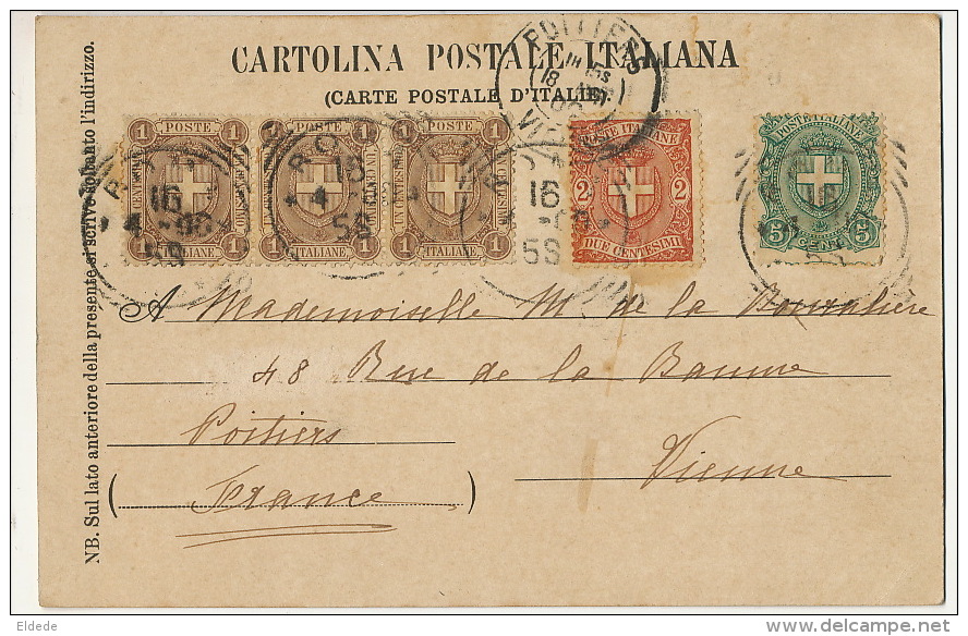 Roma  1900 Nice Cancel 5 Stamps  Via Appia E Sepoloro Di Cecilia Metella - Autres & Non Classés