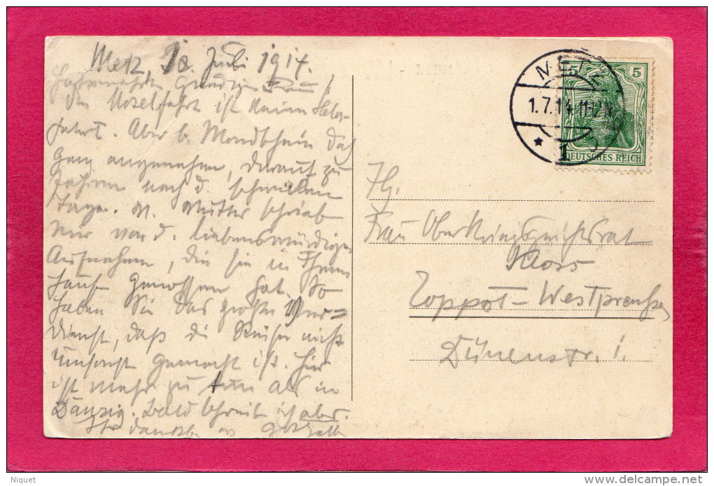 57 MOSELLE METZ, La Cascade Au Bas De L'Esplanade, 1917, (G. Forissier) - Metz Campagne
