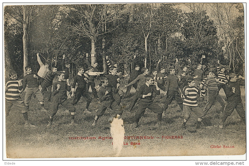 Figueras  Institution Agricole La Boxe  Cliché Sallis  Ecrite Lès 1910 Boxing - Gerona