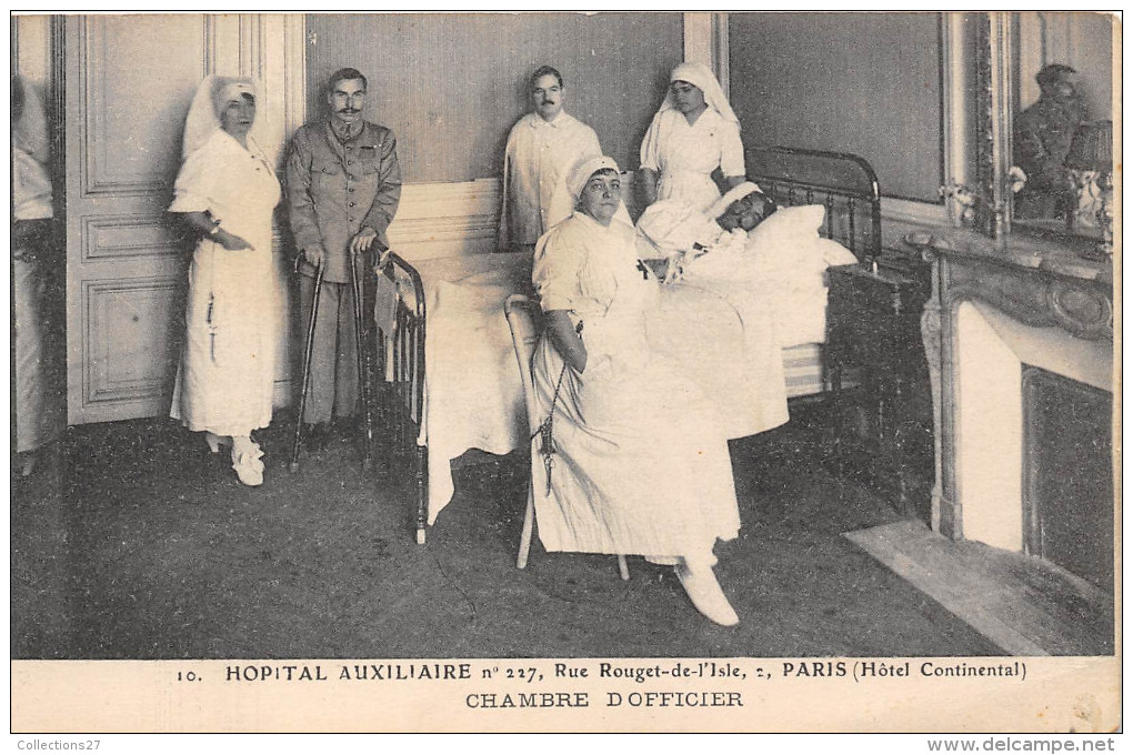 75-PARIS- HOPITAL AUXILIAIRE , RUE ROUGET DE L´ISLE, CHAMBRE D'OFFICIER - Santé, Hôpitaux