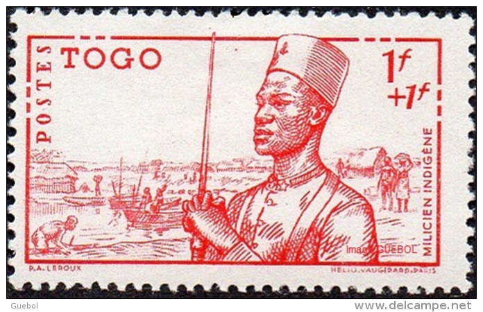 Détail De La Série Défense De L'Empire * Togo N° 208,  Costume Militaire, Musicien Indigène - 1941 Défense De L'Empire