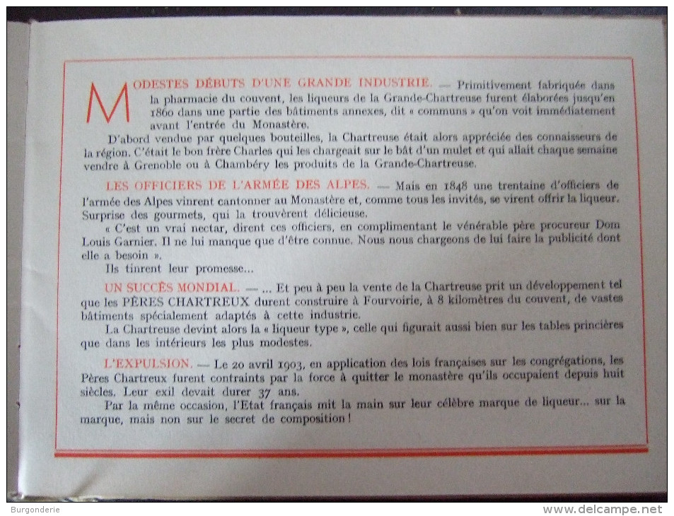 DAUPHINE / LIQUEURS DE  LA GRANDE CHARTREUSE / BELLE PLAQUETTE  EN TBE /1951