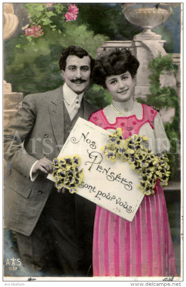 Postkaart / Postcard / CPA / Couple / Romantique / Love / Ed. A & S No 532 / 1907 - Couples