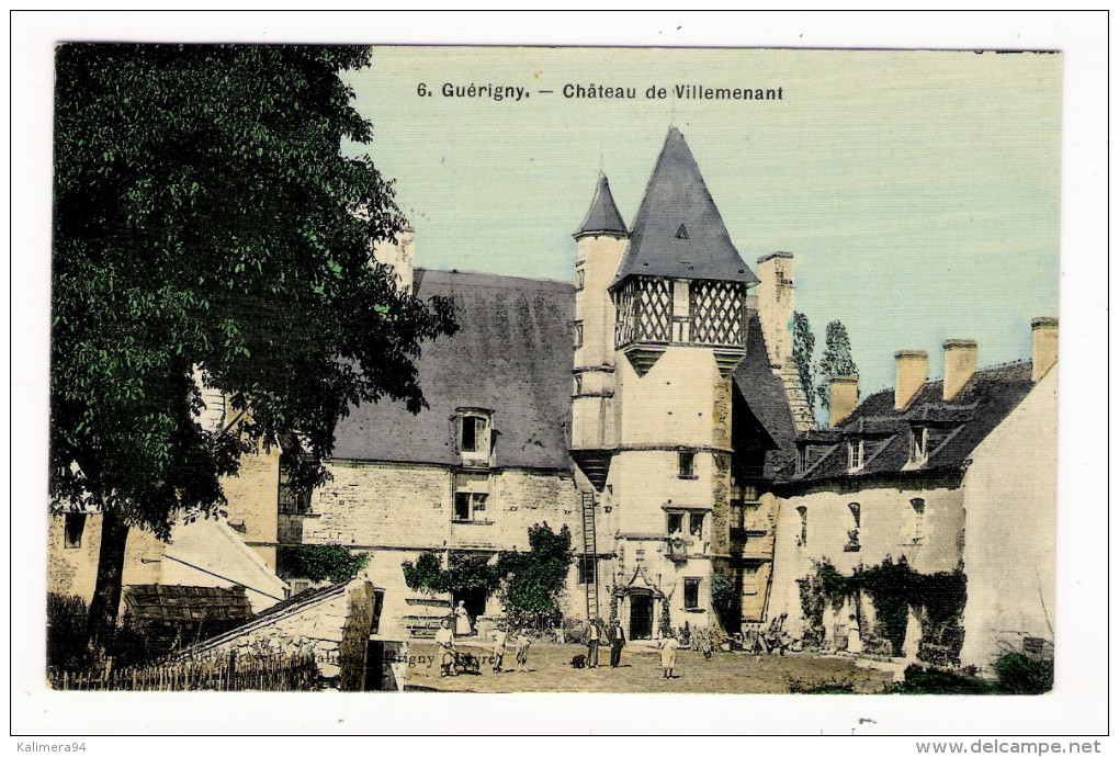 NIÈVRE  /  GUERIGNY  /  CHÂTEAU  DE  VILLEMENANT  /  CPA  Colorisée, Toilée Et Vernissée  ( Cachet De ELOYES En 1907 ) - Guerigny