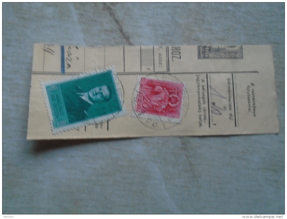D138906  Hungary  Parcel Post Receipt 1939  Stamp  HORTHY  Kiskunfélegyháza  Budapest - Pacchi Postali