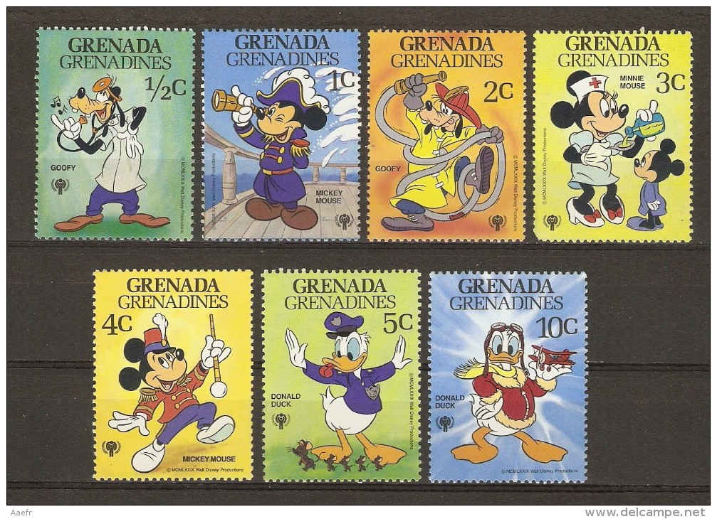 Grenade - Grenadines 1979 - Disney -  Année Internationale De L'Enfant - Petit Lot De 7 Timbres MNH - Disney