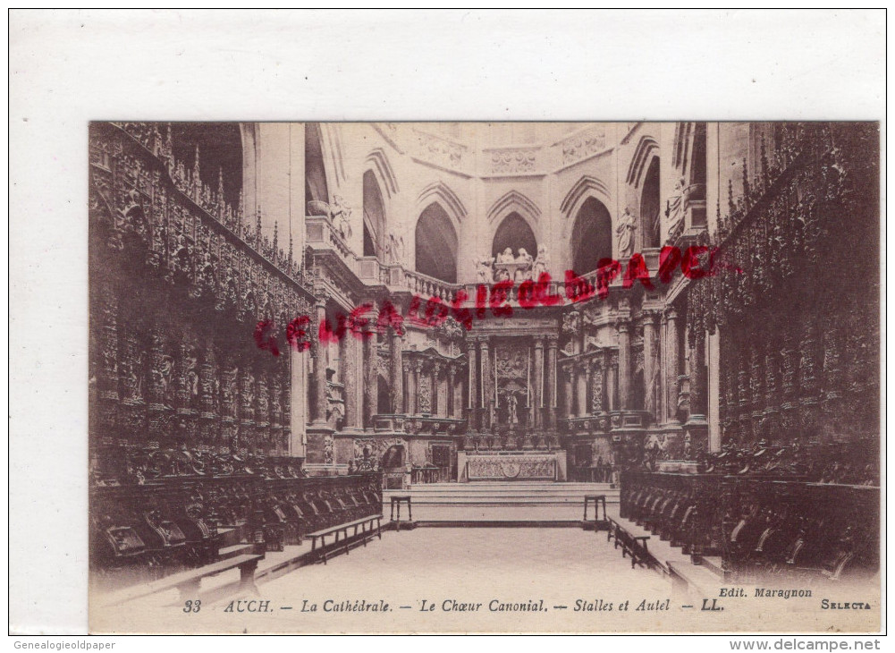 32 - AUCH - CATHEDRALE - LE CHOEUR CANONIAL  STALLES ET AUTEL - Auch