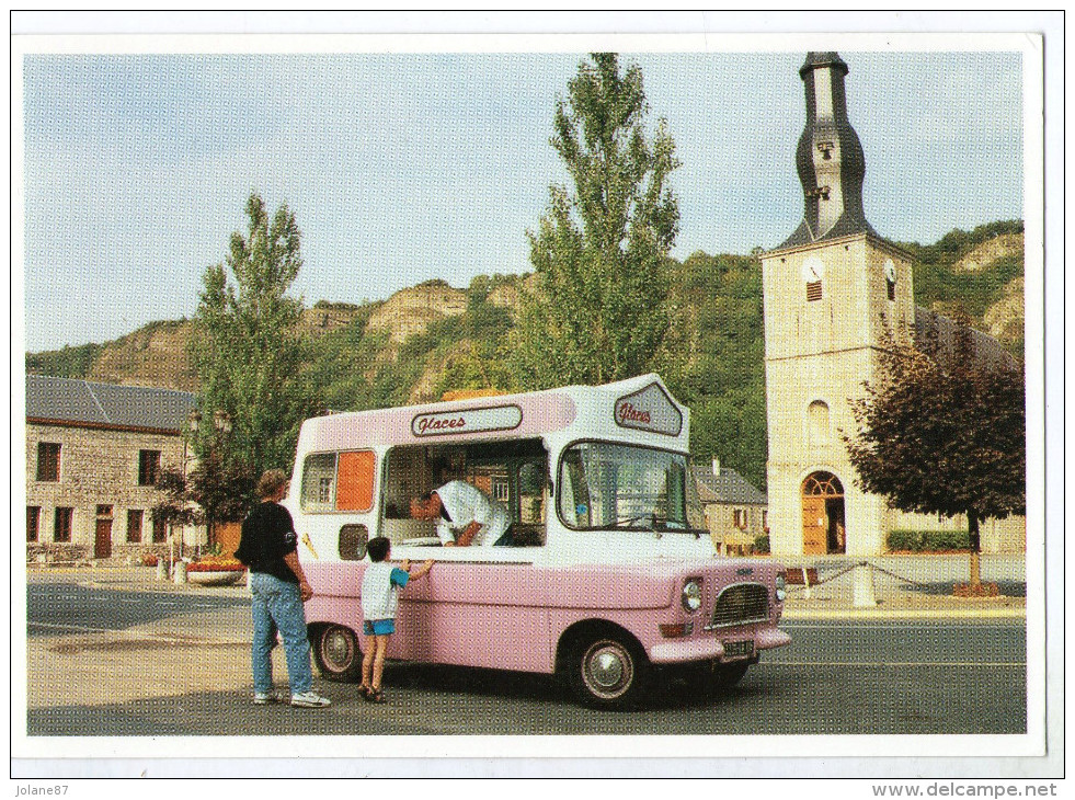 CPM   08    CHOOZ      MARCHAND DE GLACES DE VIREUX MOLHAIN DEVANT L EGLISE - Vendedores Ambulantes