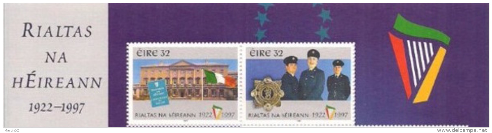 Ireland / Eire 1997: Paar Aus Gross-Bogen - 1 Marke Mit Wertstufe Denomination "32" (anstatt Instead "52") NUR Aus Bogen - Politie En Rijkswacht