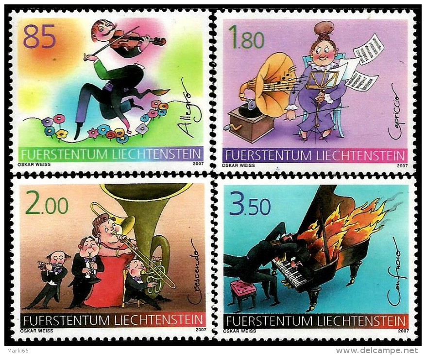 Liechtenstein - 2007 - Musical Terms - Mint Stamp Set - Unused Stamps