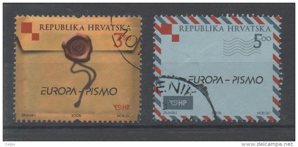 Croatia 2008, Used, Michel 857_8 Europa - Letters - Croatia