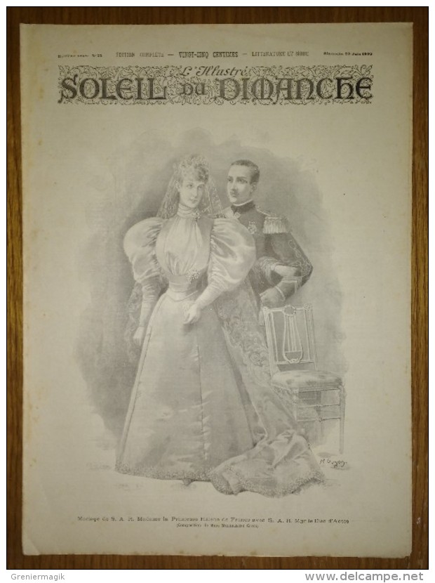 Soleil Du Dimanche 23/06/1895 Mariage D'Hélène De France Avec Le Duc D'Aoste - La Flotte Allemande En Rade De Kiel - Revues Anciennes - Avant 1900