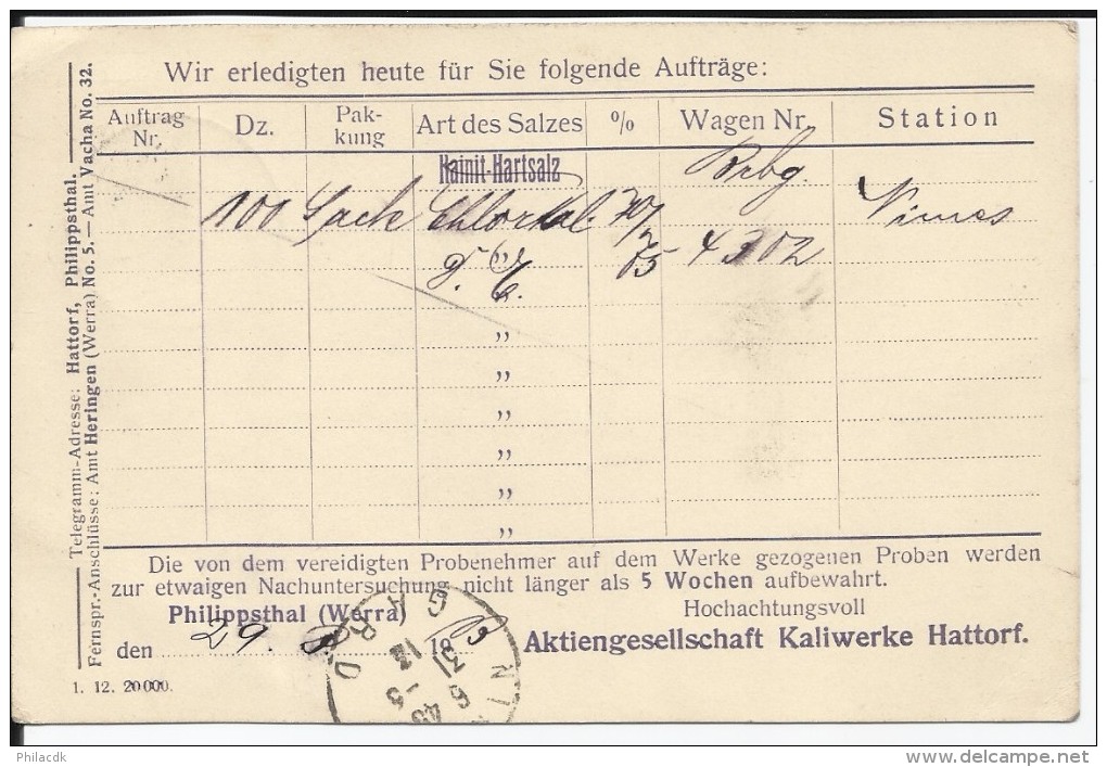 EMPIRE ALLEMAND - TIMBRE SUR CARTE ET CAD PHILIPPSTHAL DU 29/03/1913 POUR NIMES (FRANCE) - Lettres & Documents