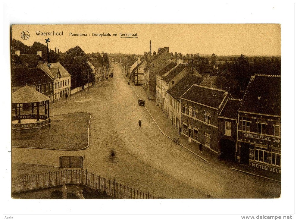 17813   -   Waerschoot   -   Panorama   -   Dorpplaats En Kerkstraat - Waarschoot