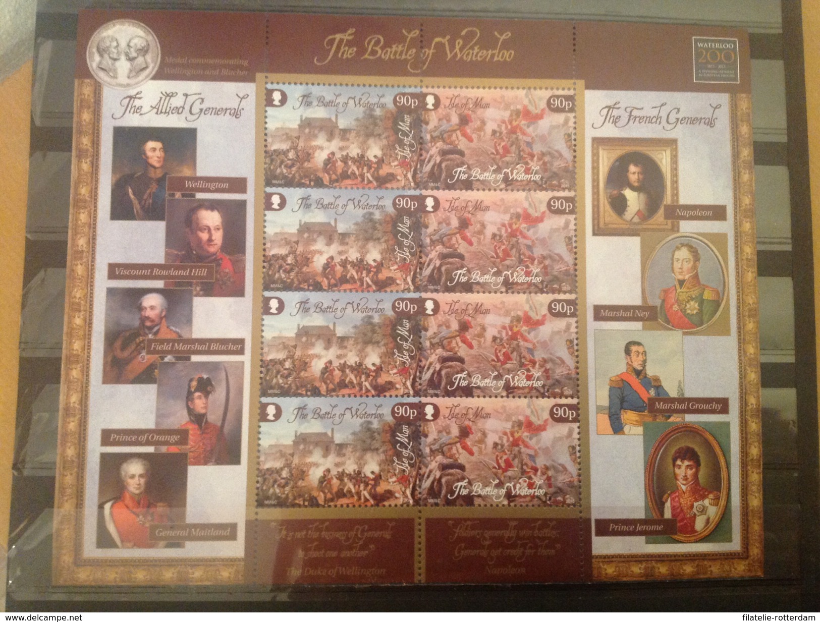 Man / Isle Of Man - Postfris/MNH - Complete Sheet Battle Of Waterloo 2015 - Man (Ile De)