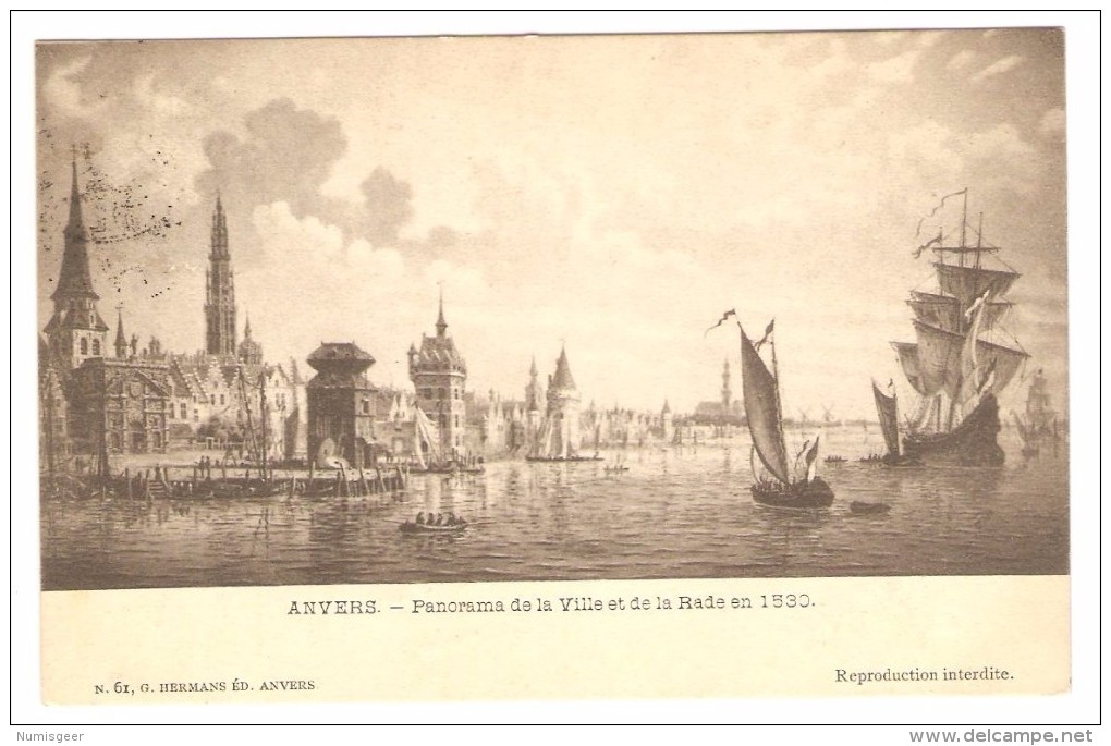ANVERS     ---  Panorama De La Ville Et De La Rade En ( 1530 ) - Zwijndrecht