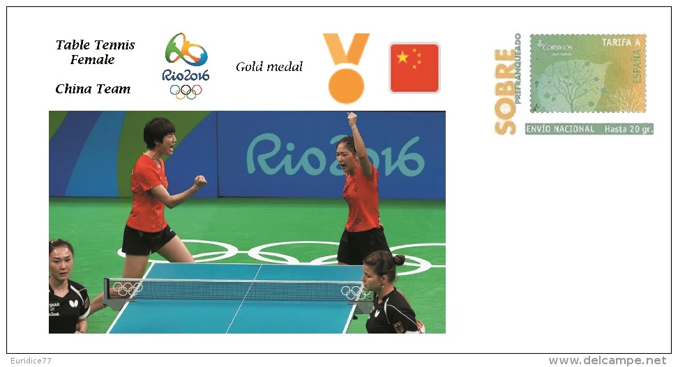 Spain 2016 - Olympic Games Rio 2016 - Gold Medal Table Tennis Female China Cover - Otros & Sin Clasificación