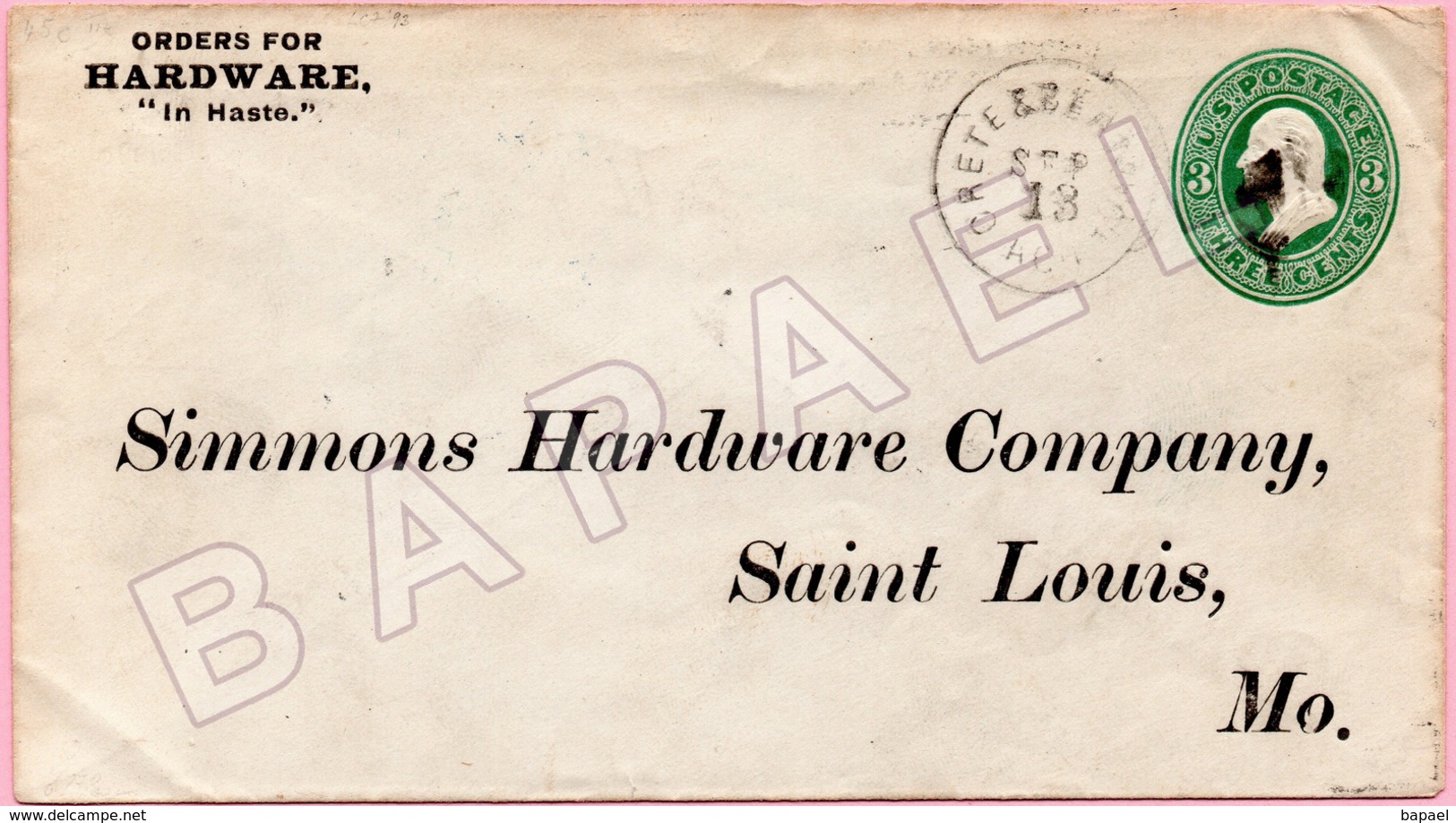 Enveloppe Entier Postal - États-Unis (St-Louis) (1878) - Jardin Zoologique (Circulé En 1913) (Recto-Verso) - 1901-20