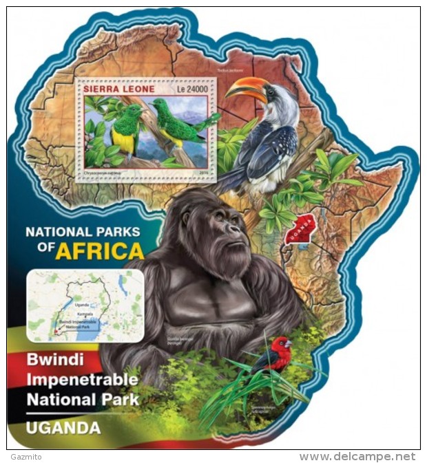 Sierra Leone 2016, National Parks, Uganda, Bird, Gorilla, 4val In BF - Gorilas