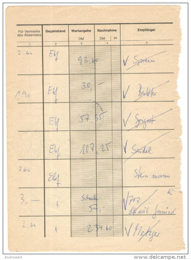 GERMANIA - GERMANY - Deutschland - ALLEMAGNE - BUNDESPOST - 1978 - 1984 - 8 Pagine di registro postale con Francoboll...