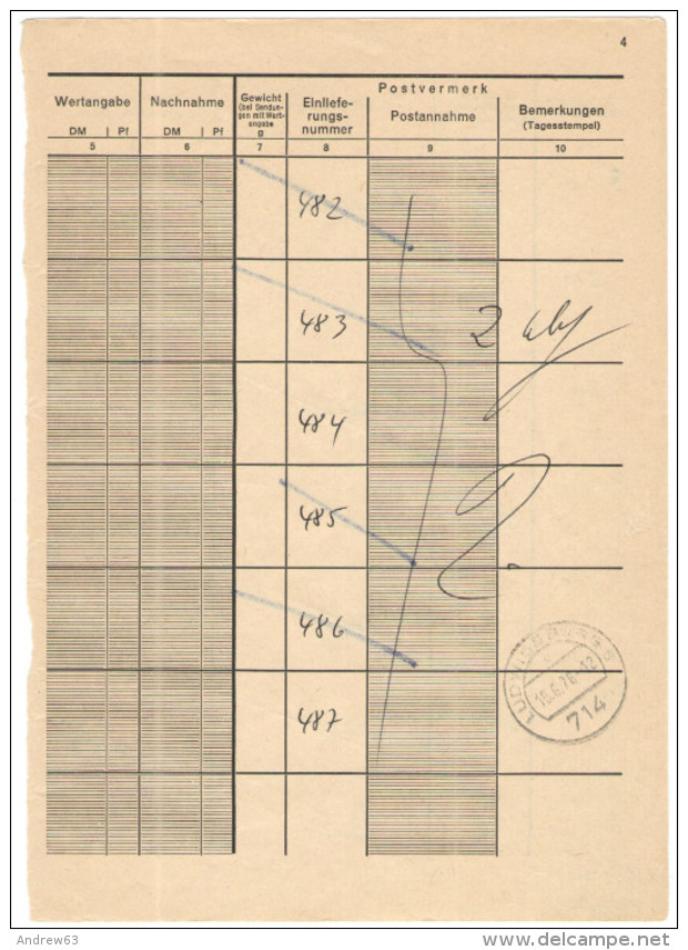 GERMANIA - GERMANY - Deutschland - ALLEMAGNE - BUNDESPOST - 1978 - 1984 - 8 Pagine di registro postale con Francoboll...