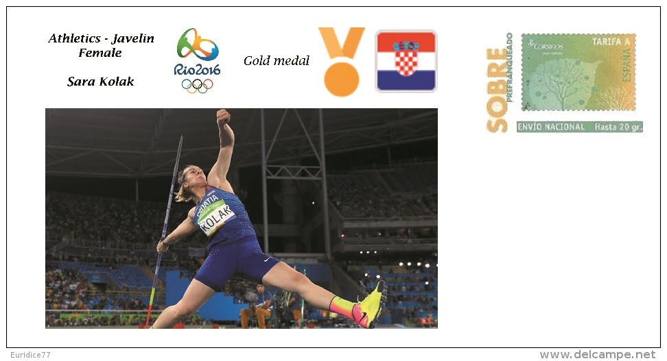 Spain 2016 - Olympic Games Rio 2016 - Gold Medal Athletics Javelin Female Croatia Cover - Otros & Sin Clasificación