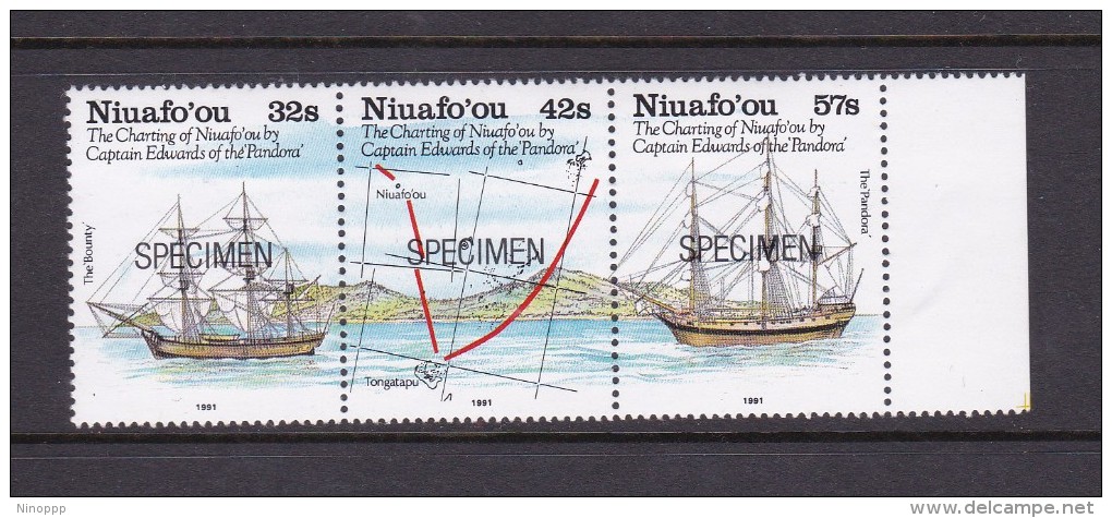 Tonga  Niuafo'ou SG 152-154 1991 Bicentenary Of Charting Overprinted SPECIMEN MNH - Tonga (1970-...)