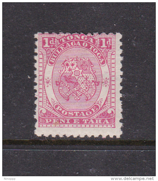 Tonga SG 10  1892 Arms Of Tonga 1d Pale Rose Mint - Tonga (1970-...)