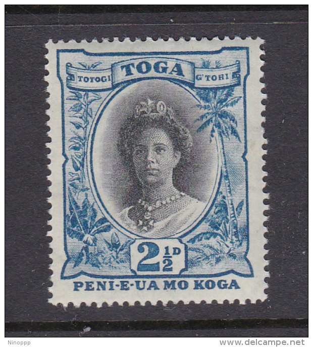 Tonga SG 58 1921 Queen Salote Two And Half Pence Blue  Mint - Tonga (1970-...)