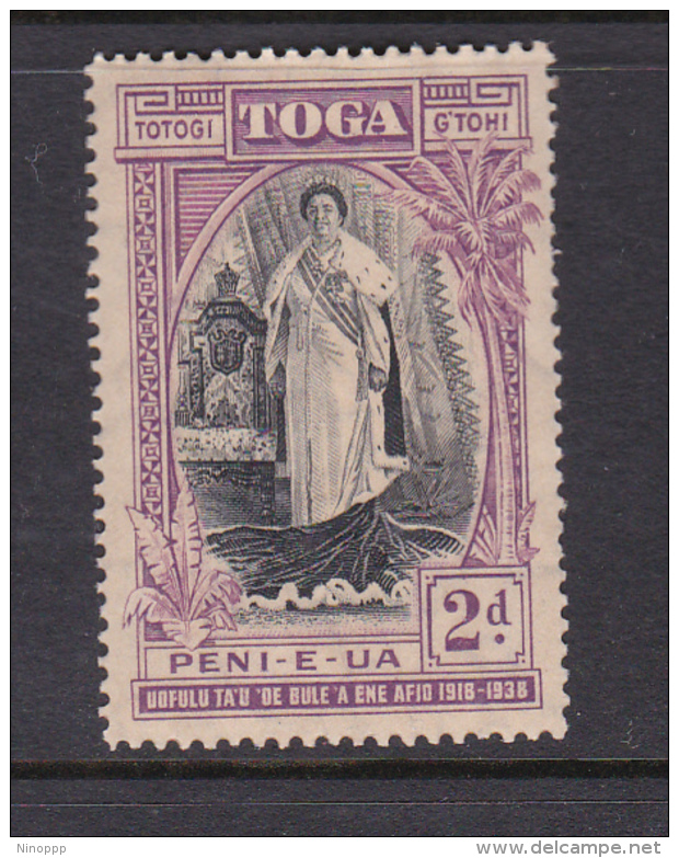 Tonga SG 71 1938 Queen Salote 20th Anniversary Of Accession  2d Black And Purple Mint - Tonga (1970-...)