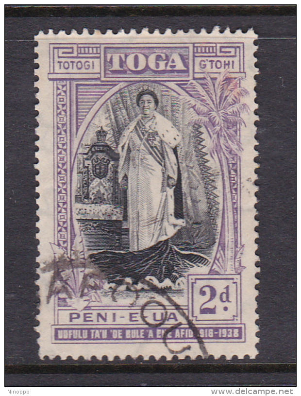 Tonga SG 71 1938 Queen Salote 20th Anniversary Of Accession  2d Black And Purple Used - Tonga (1970-...)