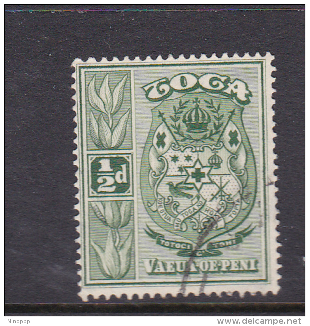 Tonga SG 74 1942 Arms Half Penny Green,used - Tonga (1970-...)