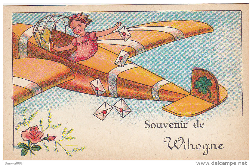 Souvenir De Wihogne (animée, Avion, Trèfle, Rose) - Awans