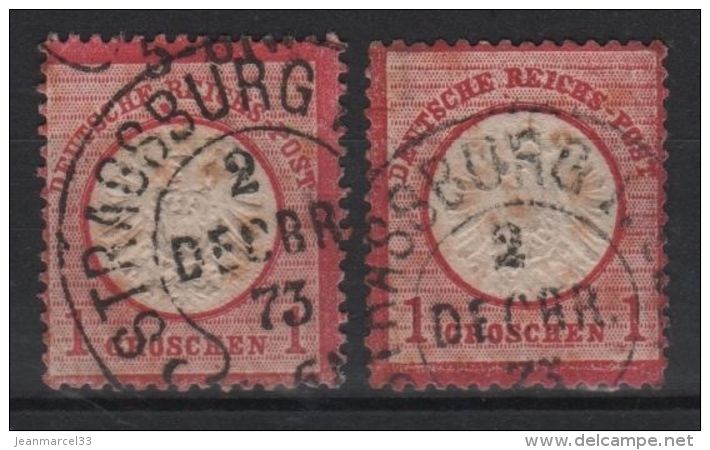 2 Timbres D'Allemagne Oblitérés STRASBOURG 2 Décembre 1873 - Other & Unclassified