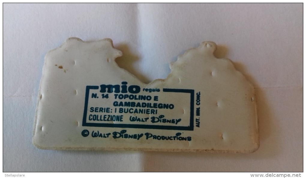 Figurina MIO LOCATELLI Plasteco Serie I BUCANIERI - N. 14 TOPOLINO E GAMBADILEGNO - Topolino Paperino Disney - Disney