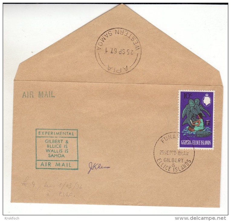 Gilbert Ellice  To Apia Samoa - 1967 - First Flight 1er Vol Erstflug - Air Mail - Samoa