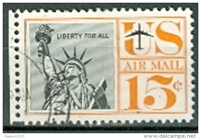 USA 1959 Mi. 764 Gest. Freiheitsstatue New York Denkmal Luftpost Flugzeug - Denkmäler