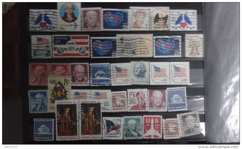 Collection. Without an album . postage stamps/usados /USA