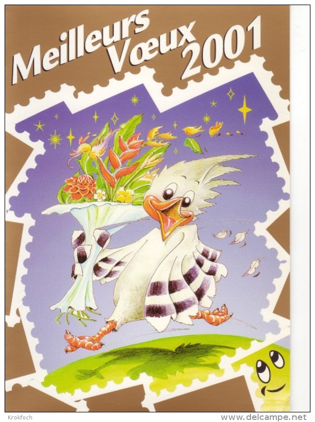 Noumea 2001 - Cachet Commémoratif Nouveau Siècle Sur Carte De Voeux OPT - Cagou Bird Oiseau - Briefe U. Dokumente