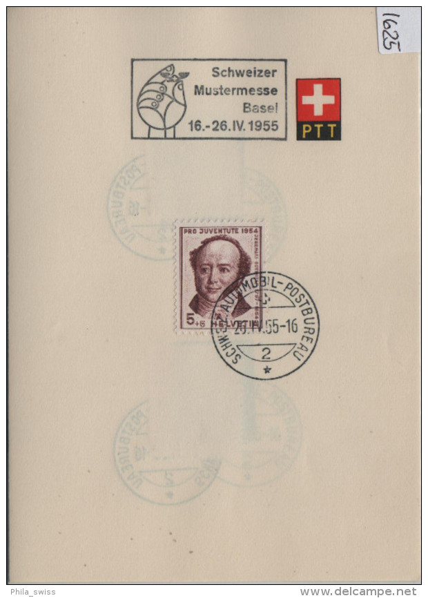 1955 PTT Bögli J153-J157 Stempel: Schweizer Mustermesse Basel  602-606 - Lettres & Documents
