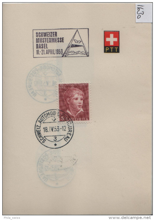 1953 PTT Bögli J143-J147 Stempel: Schweizer Mustermesse Basel  575-579 - Lettres & Documents