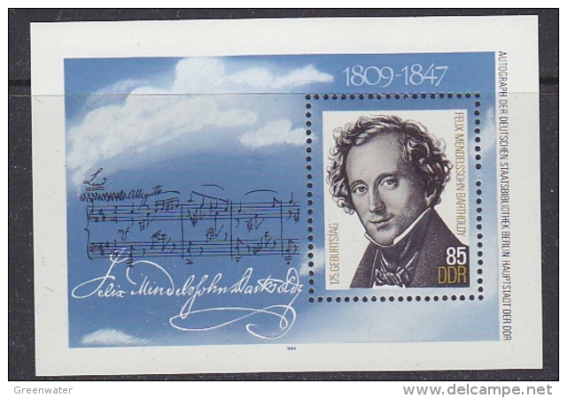 DDR 1984 Felix Mendelssohn M/s ** Mnh (31843A) - Andere & Zonder Classificatie