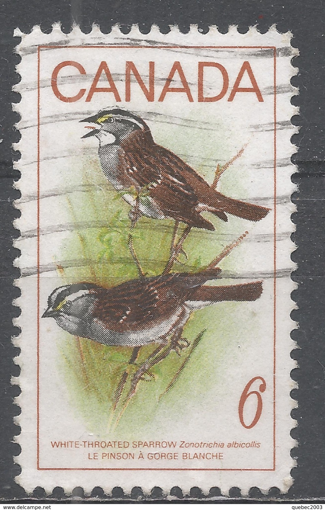 Canada 1969. Scott #496 (U) Bird, White-throated Sparrows - Oblitérés