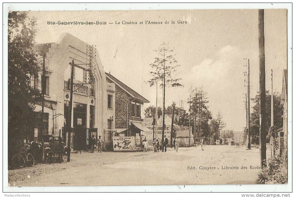 Sainte Genevieve Des Bois (91 . Essonne) Le Cinéma Et L'Avenue De La Gare - Thème Cinéma - Sainte Genevieve Des Bois