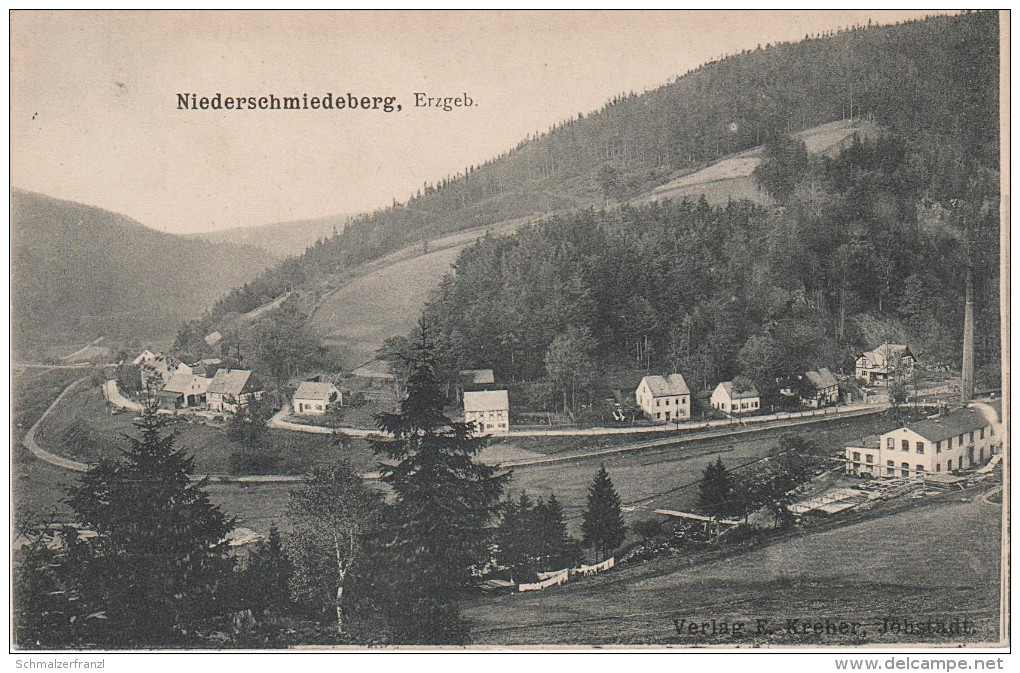 AK Niederschmiedeberg Eisenbahn Bahnhof ? Bei Grossrückerswalde Marienberg Jöhstadt Pressnitz Wolkenstein Bahnpost - Königswalde