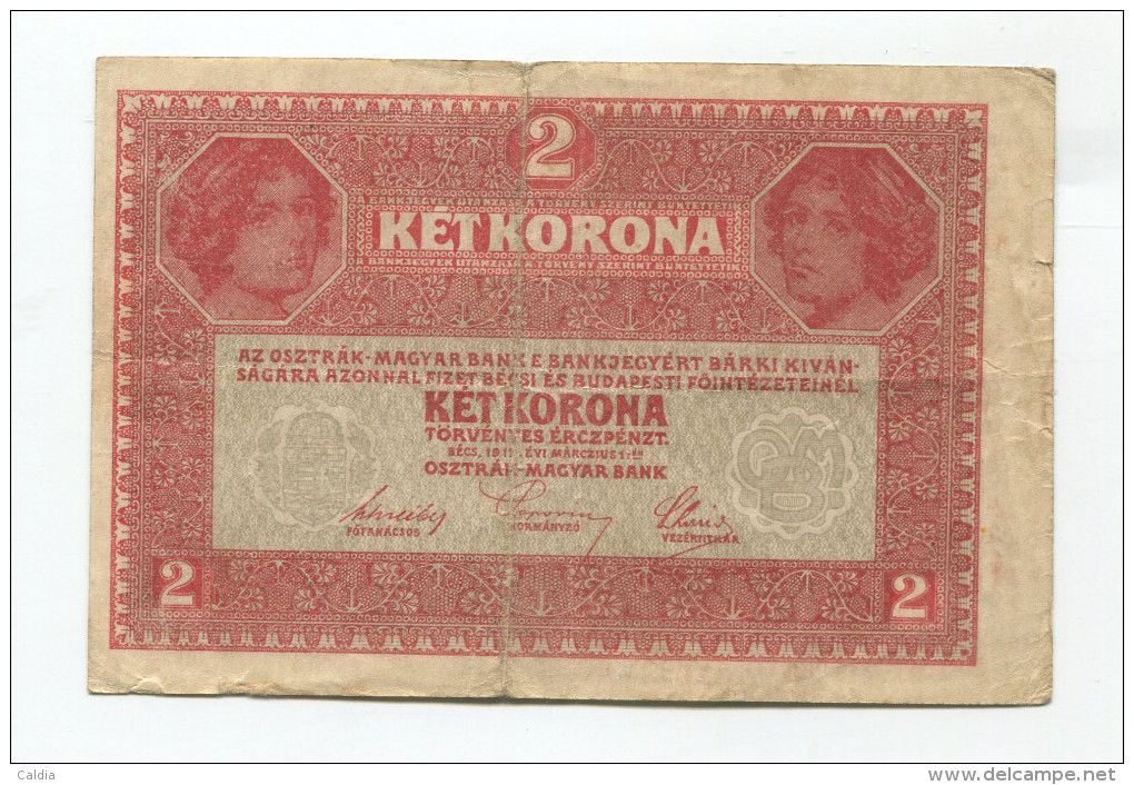 Hongrie Austria Hungary 2 Kronen 1917 Serial > 7000  RARE !!!!!!! # 6 - Hongrie