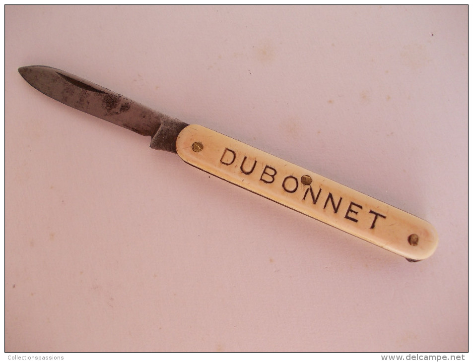 - Couteau. Canif - Ancien Petit Couteau Publicitaire DUBONNET - - Couteaux