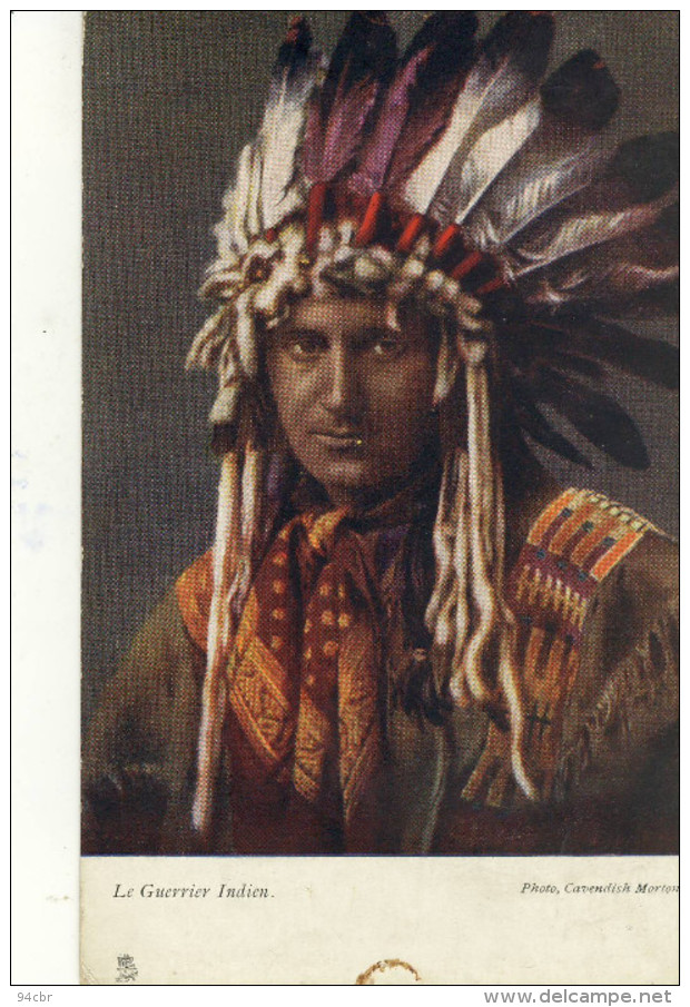 CPA (  Indien D Amerique )  LE GUERRIER INDIEN (petit Defaut Bord Bas)     (h.c) - Amerika