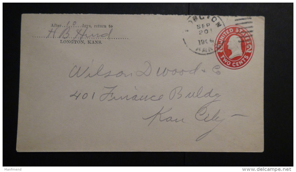 USA - 1906-09-20 - 2 Cents - Envelope - Postal Stationery - Used - Look Scan - 1901-20